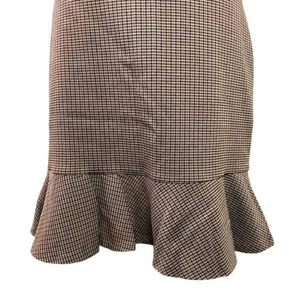 The Limited 4 tan + brown tweed ruffle hem‎ skirt - Picture 4 of 6